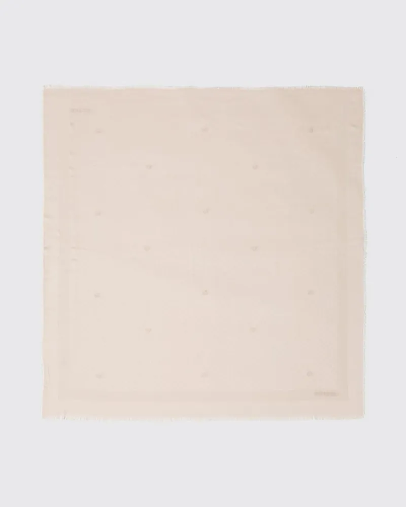 Twin-Set Jacquard-Logo Polyester-Mix Schal Sand