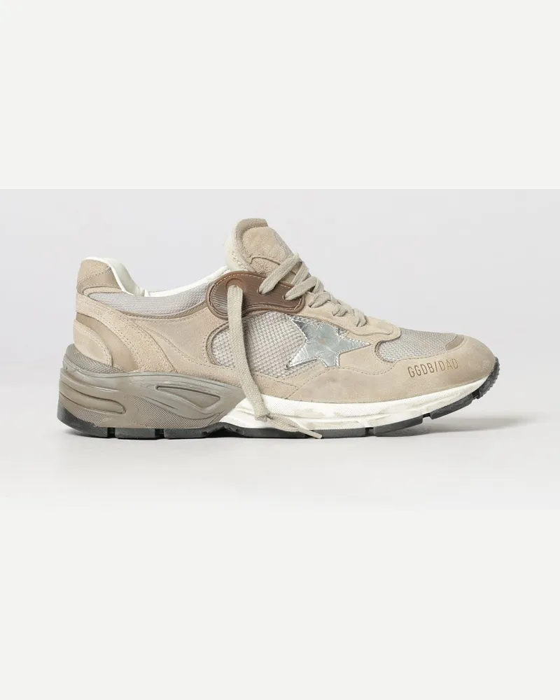 Golden Goose Dad Sneaker aus Leder und Mesh mit Used-Look Nude