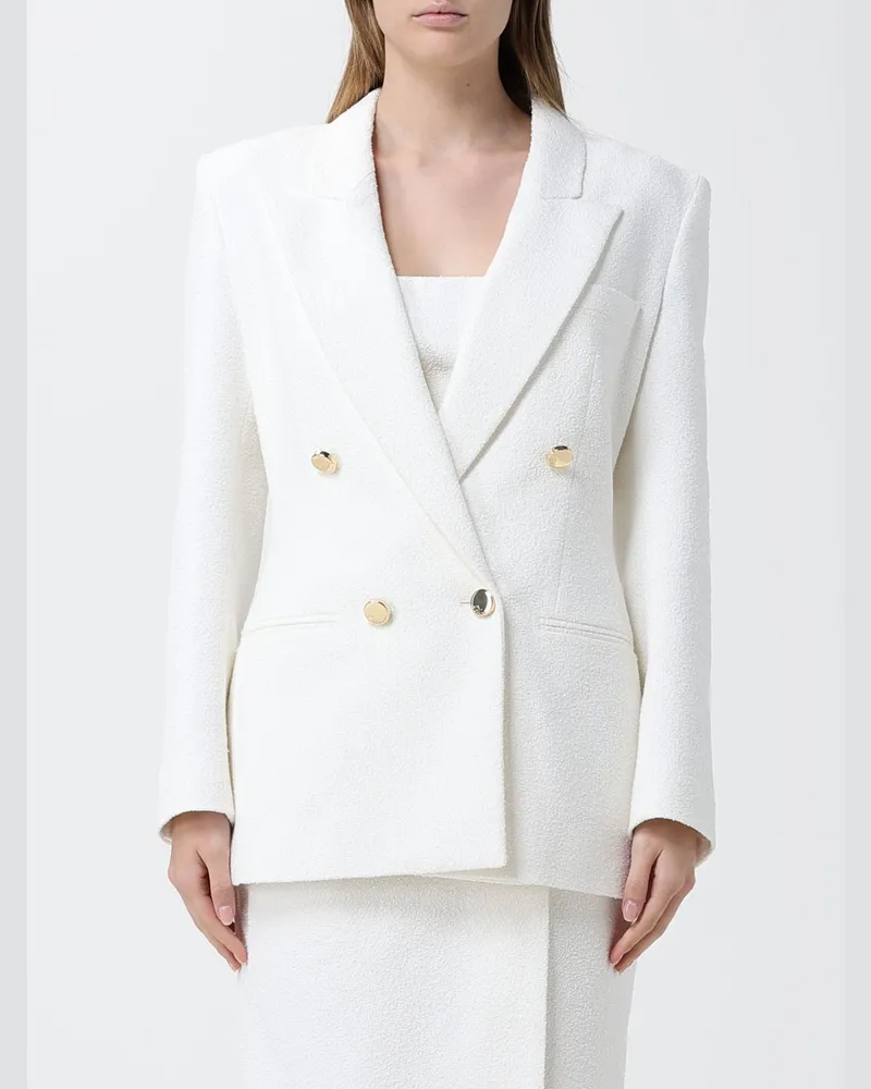 Blumarine Zweireihiger Blazer aus Viskosemischung Weiß