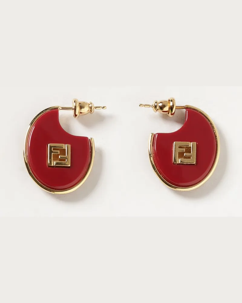 Fendi Hängeohrringe aus Harz und Bronze von mit FF-Monogramm Bunt