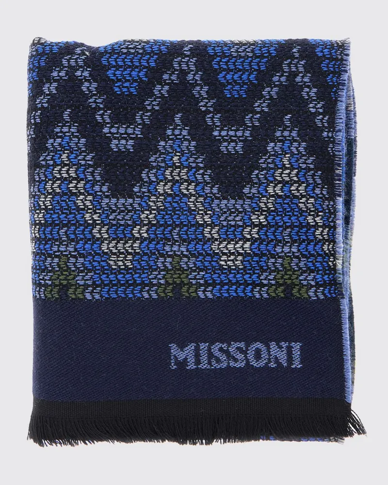 Missoni Schal aus reiner Schurwolle mit mehrfarbigem abstraktem Muster Fa01