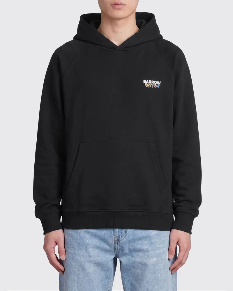 BARROW Kapuzenpullover aus Baumwolle mit Teddy-Print Schwarz