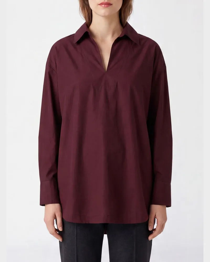Max Mara Gestreifte Baumwollbluse mit V-Ausschnitt in Relaxed Fit von Ruby
