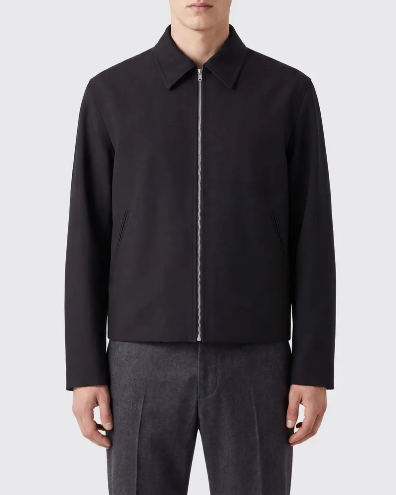 Our Legacy Hemdjacke aus reiner Wolle mit klassischem Kragen und Reißverschluss Schwarz
