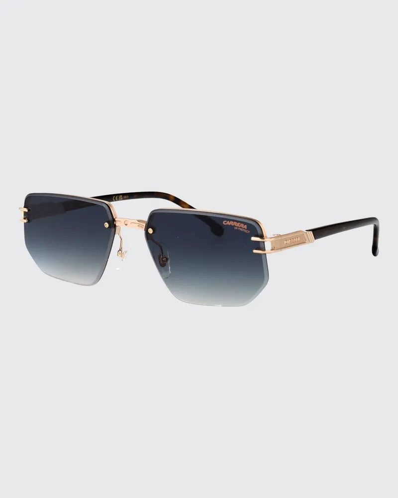 Carrera Rechteckige Aviator-Sonnenbrille aus Metall mit Verlaufsgläsern Braun