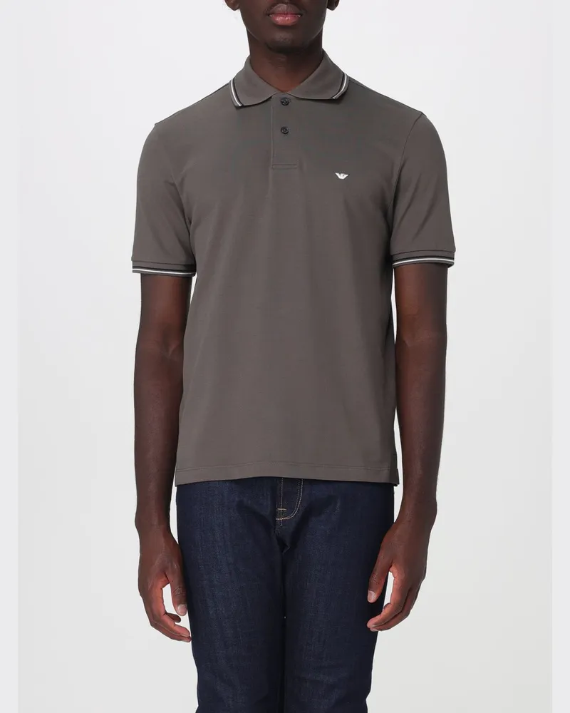 Emporio Armani Baumwoll-Polohemd mit Logo Grau