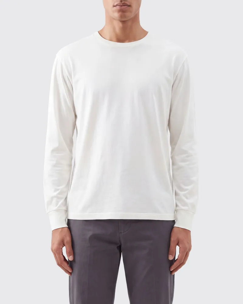 Tom Ford Langarm-Pullover mit Rundhalsausschnitt aus Lyocell und Baumwolle Weiß