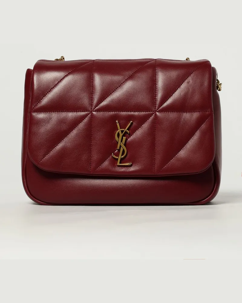 Saint Laurent Schultertasche damen Burgunderrot