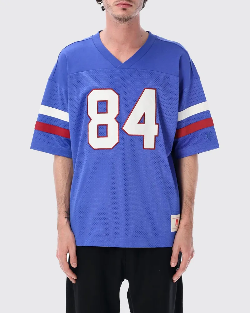 Champion Sport-T-Shirt aus Polyester mit V-Ausschnitt und Kontrastbesätzen Blau
