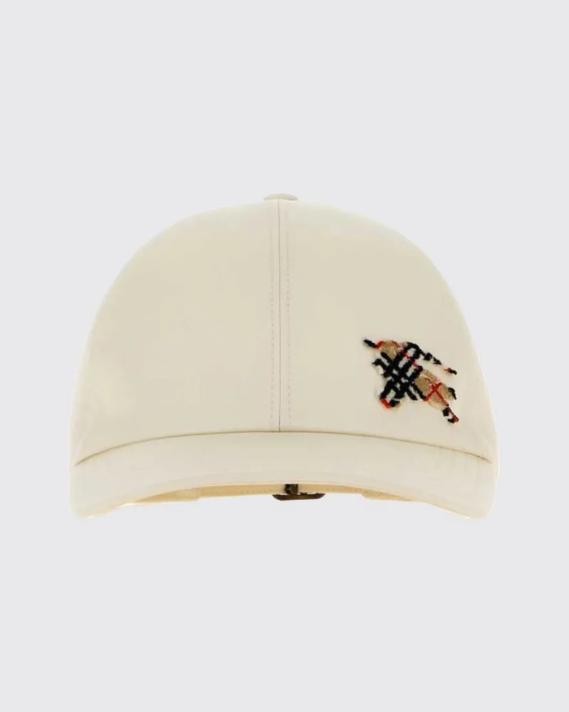 Burberry Baseballkappe aus Baumwolle mit gesticktem Equestrian Knight-Logo Weiß