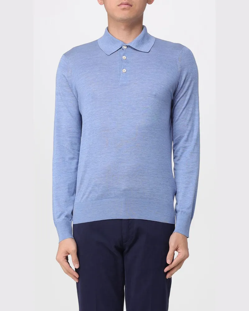 Brunello Cucinelli Polo herren Hellblau