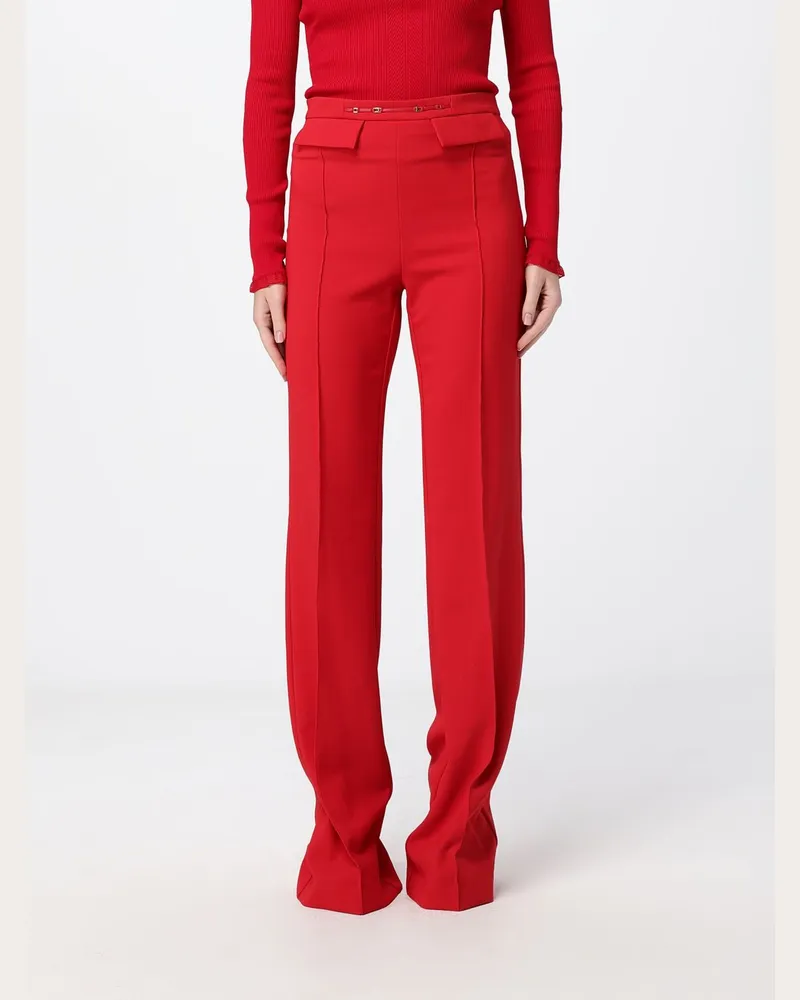 Elisabetta Franchi Hoch taillierte Skinny-Hose aus Stretch-Crêpe Rot