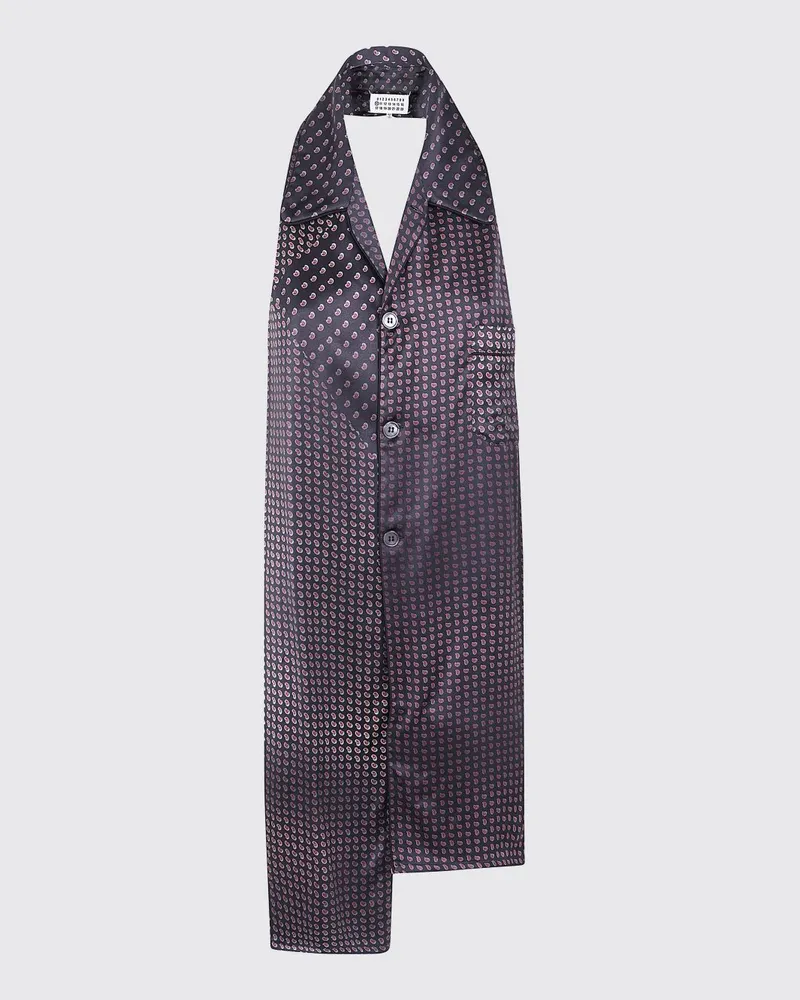 Maison Margiela Viskoseschal mit Paisley-Print und Trompe-l'œil-Design Schwarz
