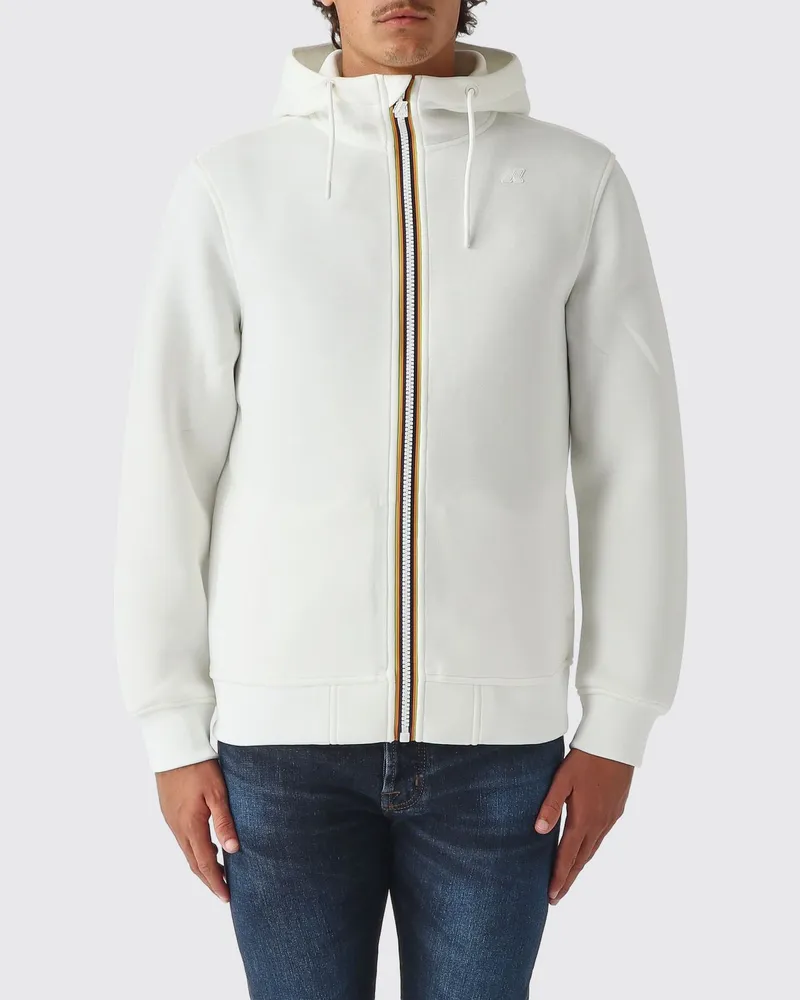 K-Way Kapuzen-Sweatjacke aus technischem Stretch-Gewebe für Herren Weiß