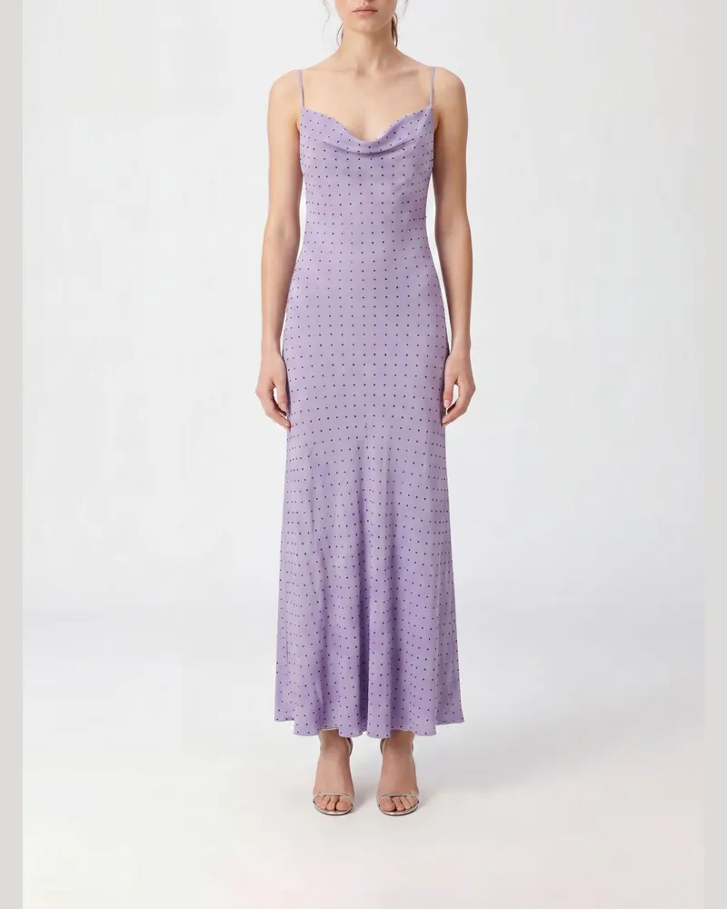 Pinko Farro Crêpe de Chine Kleid mit Strasssteinen Violett