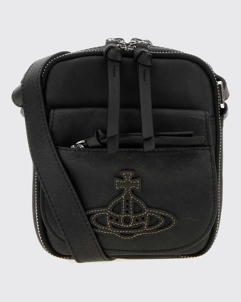 Vivienne Westwood Eton Mini-Umhängetasche aus Leder mit Orb-Logo Schwarz