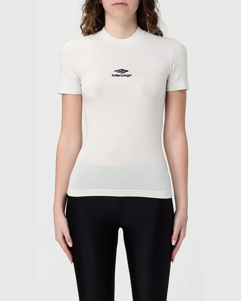 Balenciaga Baumwoll-Top mit Logo Natural