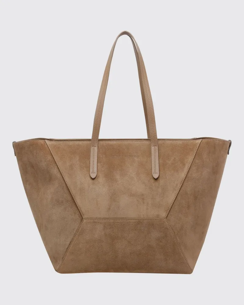 Brunello Cucinelli Schultertasche damen Sand