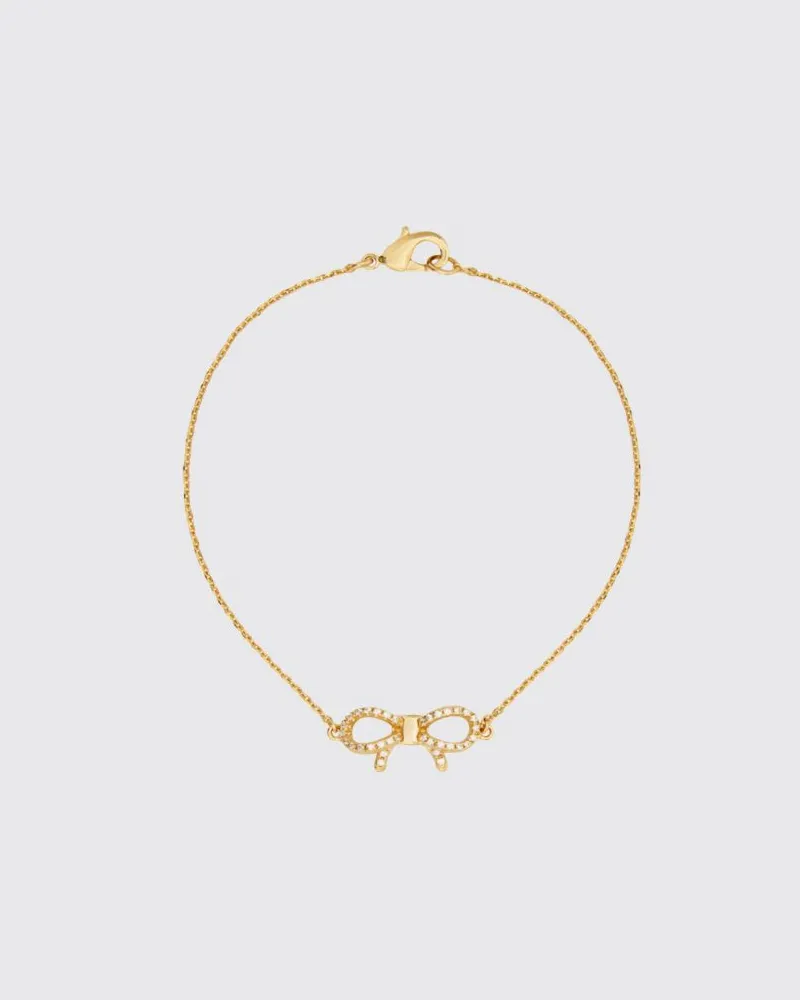 Ferragamo Vara Bow Armband aus Messing mit Kristallen und Logo Gold