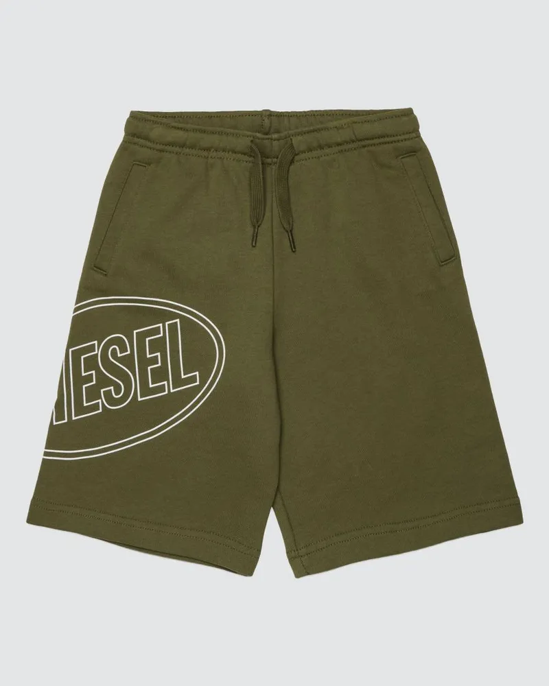 Diesel Baumwollshorts mit Logo Grün