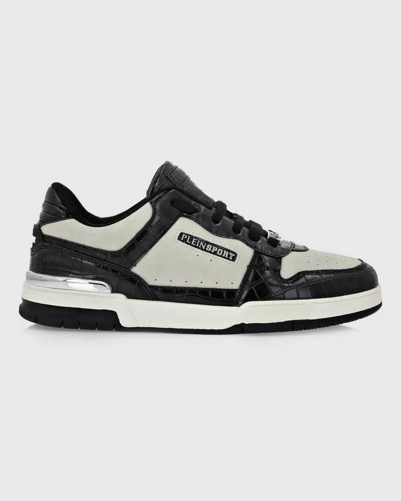 Philipp Plein Sneakers aus Wildleder und Leder mit Krokoprägung Weiss