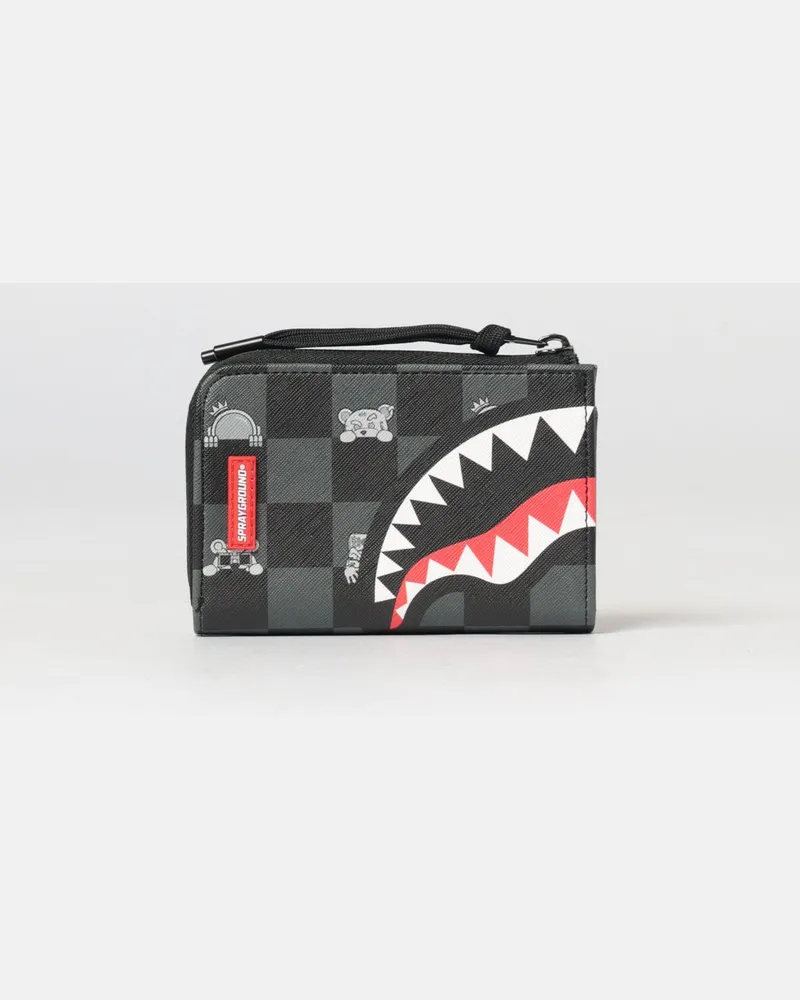 Sprayground Gray Peeking Character Check Geldbörse Bunt