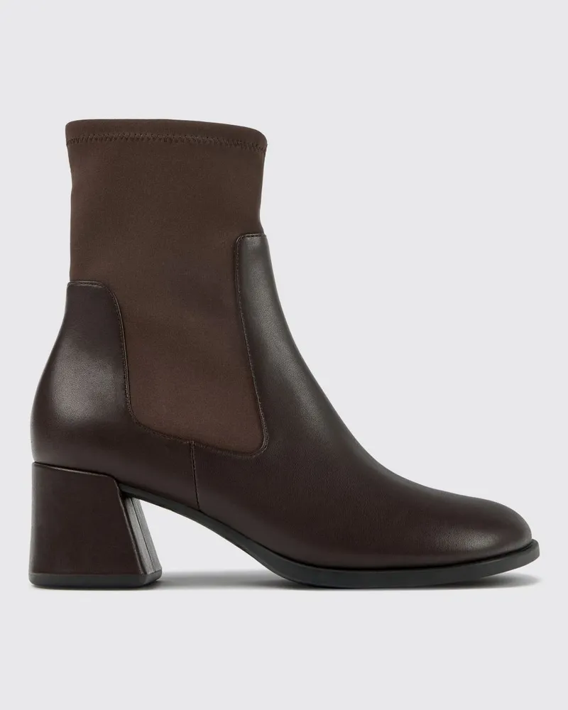 Camper Kora Chelsea-Stiefeletten aus Glattleder mit mittlerem Absatz Braun