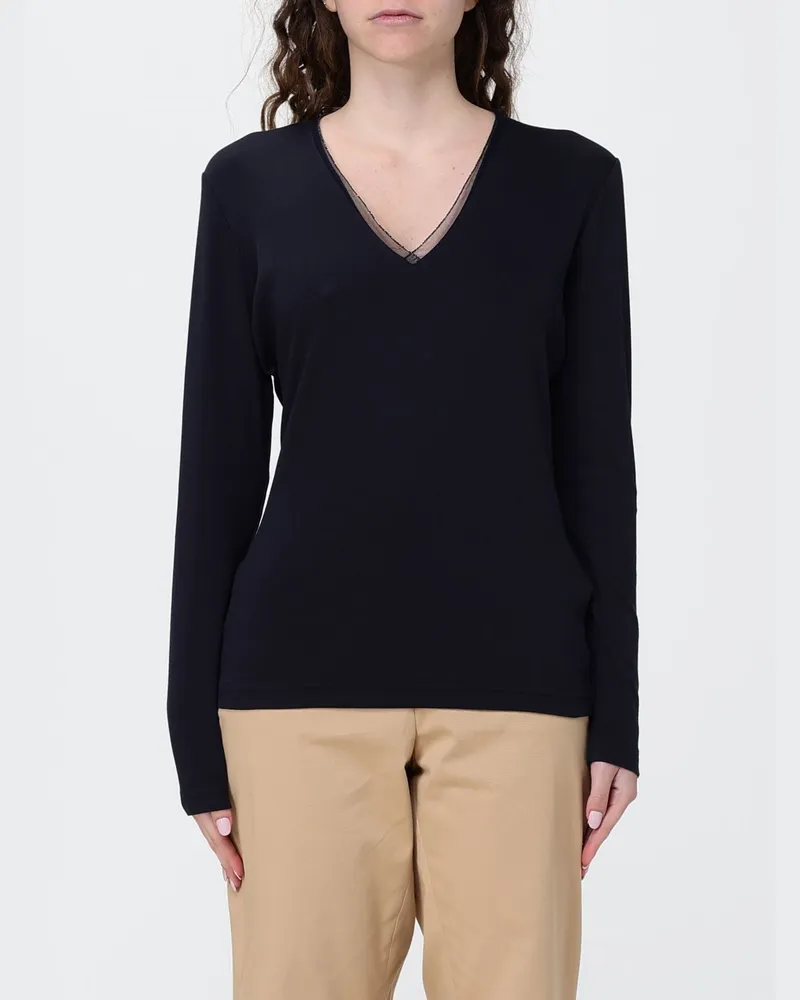 Fabiana Filippi V-Ausschnitt Strick aus Baumwolle Blau