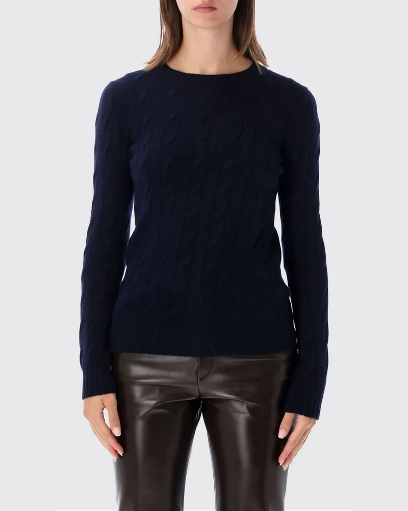 Ralph Lauren Slim Fit Rundhalspullover aus reinem Kaschmir von Blau