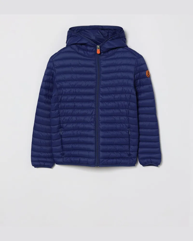 Save The Duck Nylon-Daunenjacke mit Kapuze Blau