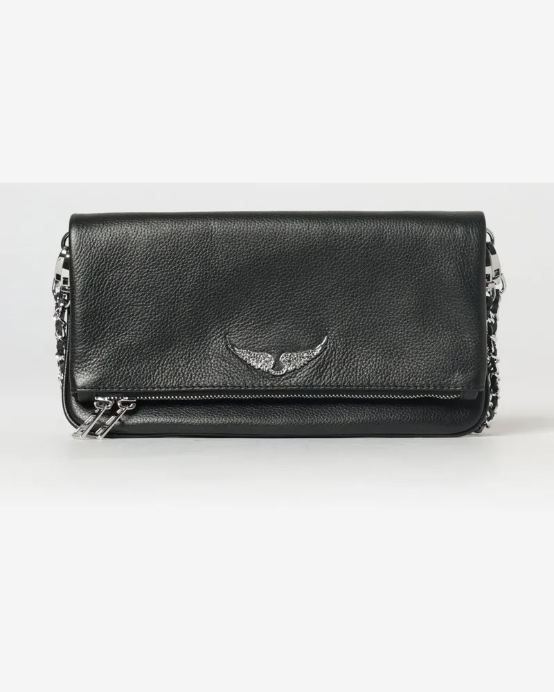 Zadig & Voltaire ZADIG  VOLTAIRE Rock Pochette aus genarbtem Leder von Zadig & Voltaire Schwarz