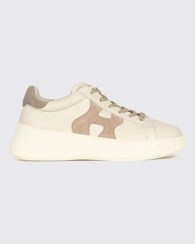 Hogan Rebel H562 Plateau-Sneaker aus Leder und Wildleder mit H-Logo Weiß