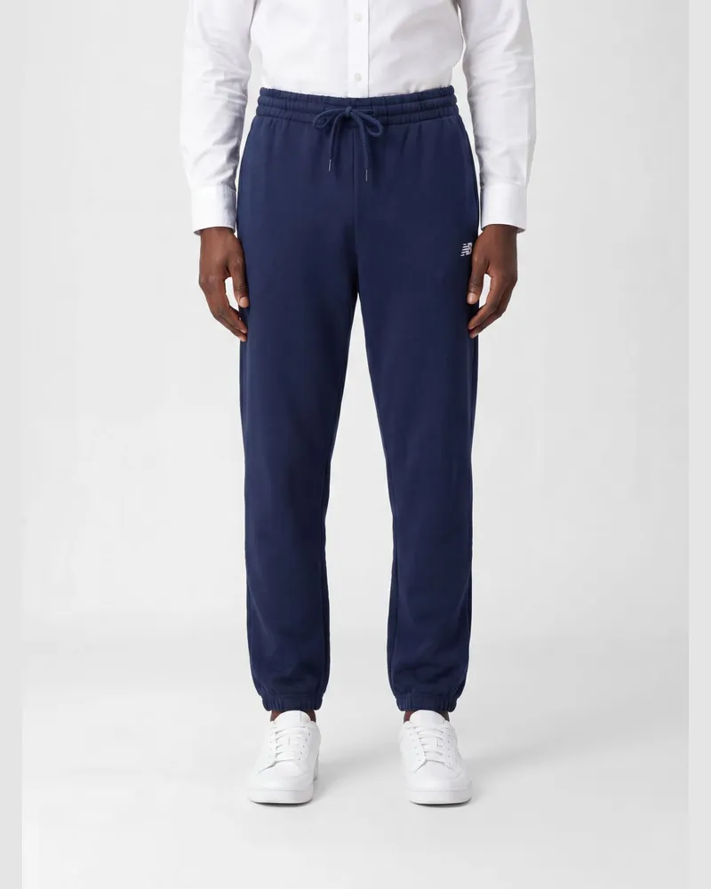 New Balance Slim-Fit-Jogginghose aus Baumwolle mit Kordelzugbund Blau