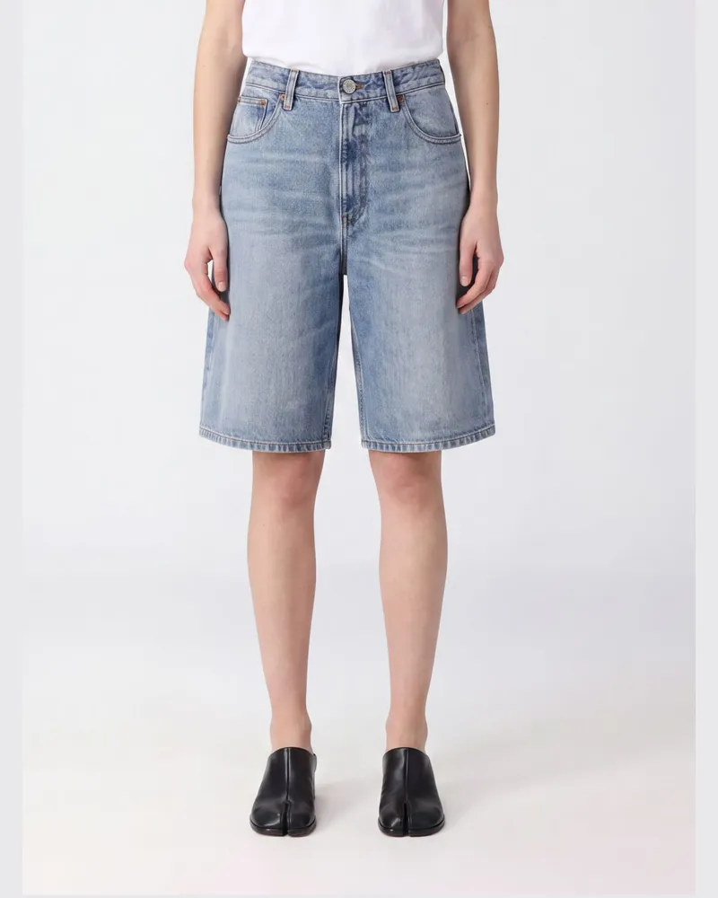 Maison Margiela High-Waist Five-Pocket-Denim-Bermudashorts von Blau