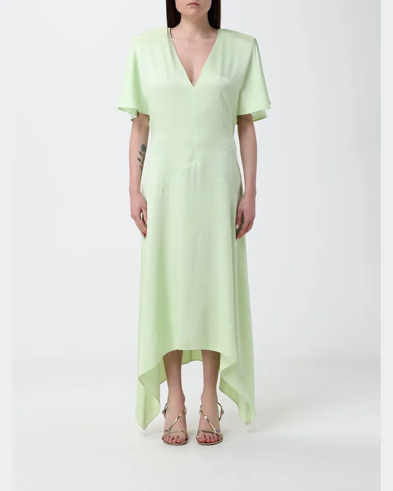 Stella McCartney Asymmetrisches Satinkleid Grün