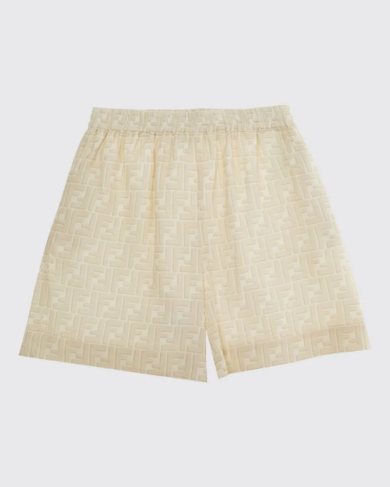 Fendi Jogging-Shorts für Jungen aus Baumwolle mit durchgehendem FF-Monogramm Gelb