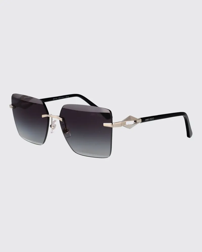 Jimmy Choo Rechteckige Cat-Eye-Sonnenbrille aus Metall Silber