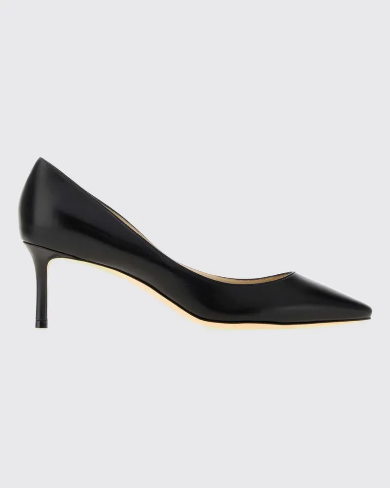 Jimmy Choo Romy Pumps aus Glattleder mit mittlerem Absatz und mandelförmiger Kappe Schwarz