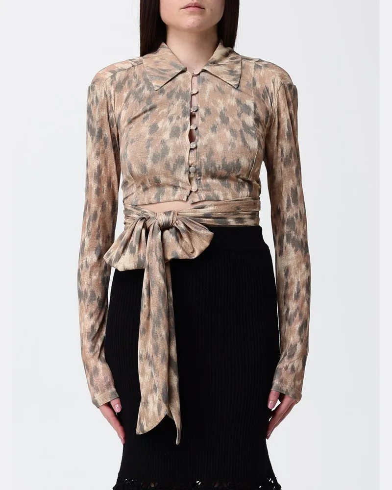 Ganni Hemdbluse damen Beige