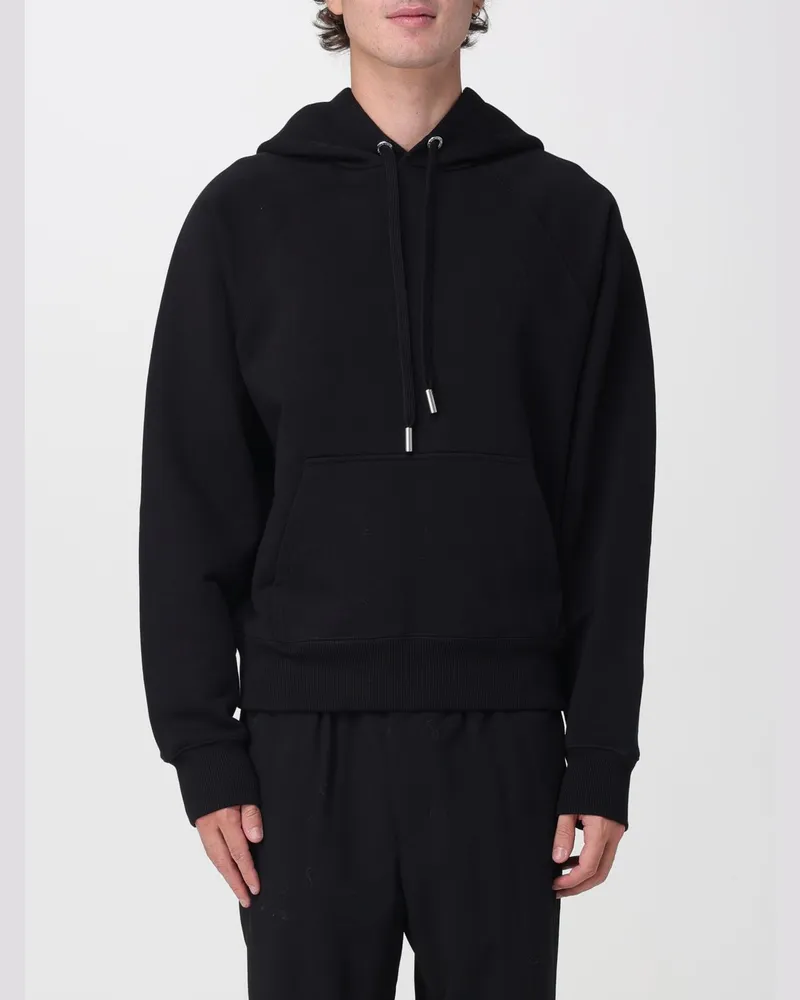 AMI Paris Baumwoll-Hoodie mit Kängurutasche Schwarz