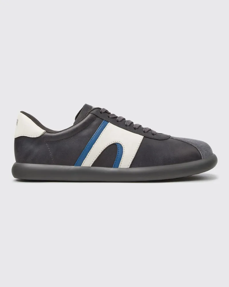Camper Pelotas Soller Sneaker aus Glattkalbsleder mit kontrastierendem Logo Grau