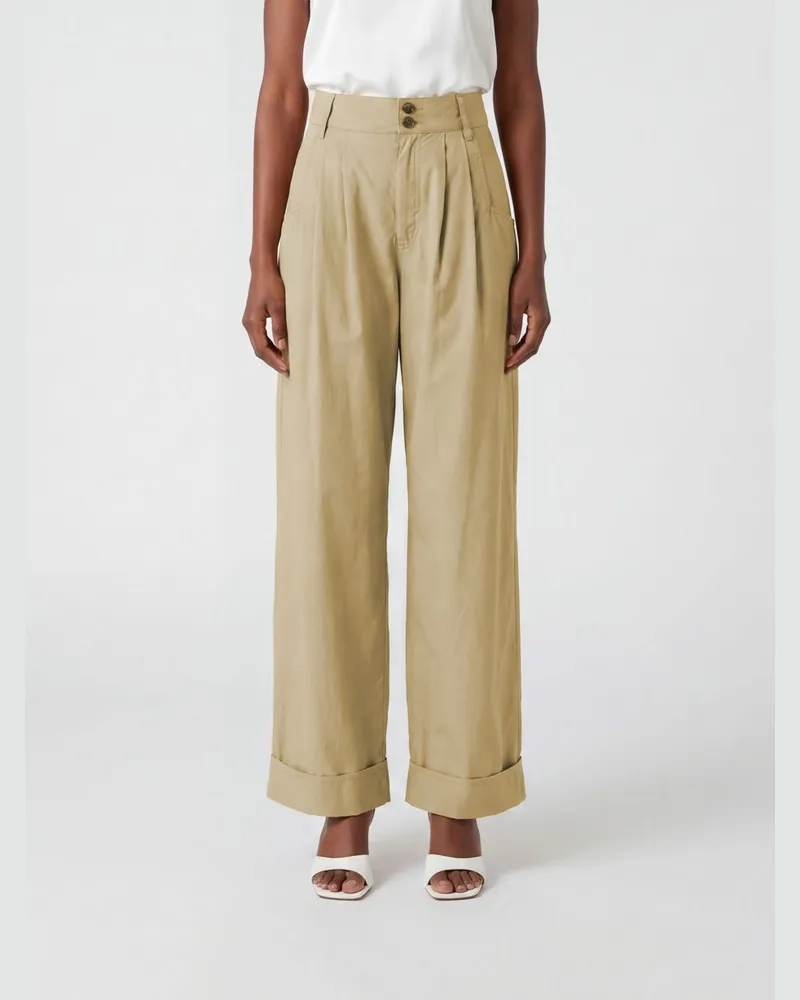 Jacob Cohën Weite Baumwollhose Beige