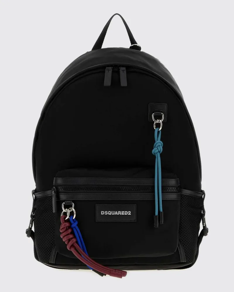 Dsquared2 Nylon-Rucksack mit Kontrastlogo und verstellbaren Trägern Schwarz