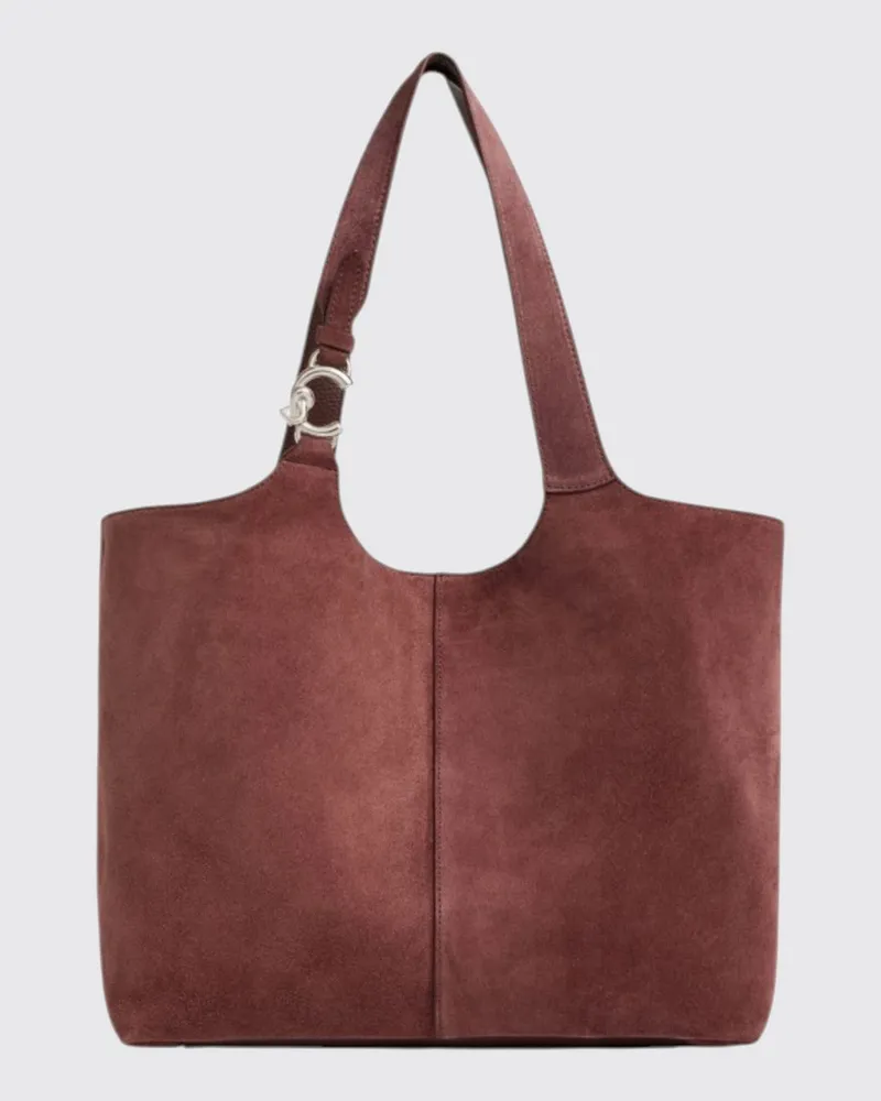 Coccinelle Große C-Easy Tote-Tasche von aus Leder und Wildleder mit Innentasche Red