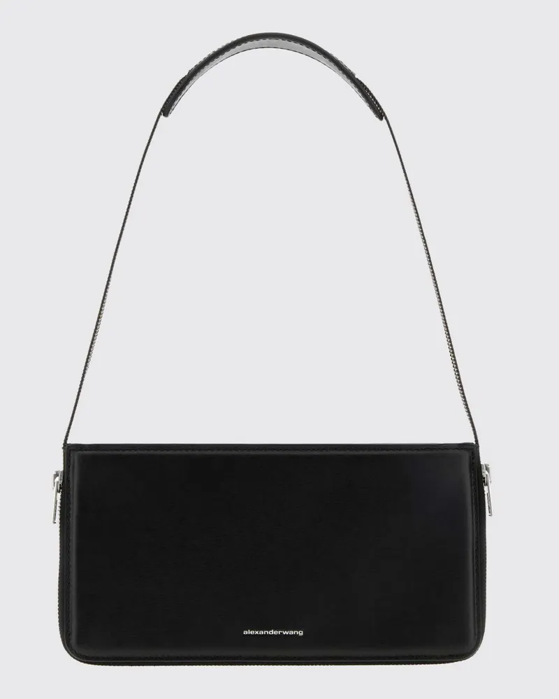 Alexander Wang Siren Schultertasche aus Rindsleder mit laminiertem Logo Schwarz