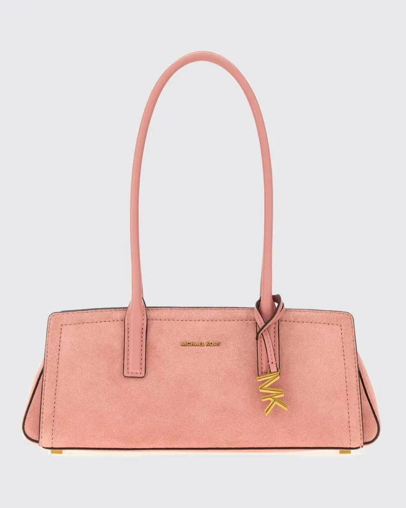 Michael Kors Laila Schultertasche aus Wildleder mit Logo-Anhänger Pink