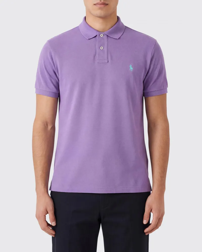 Ralph Lauren Basic Baumwoll-Polohemd mit Pony-Logo Glyzinien