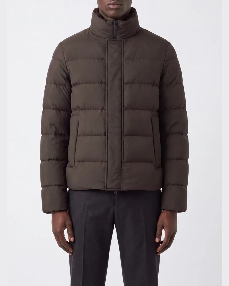 Herno Gesteppte Daunenjacke aus wasserabweisendem Nylon mit Stehkragen Taubengrau