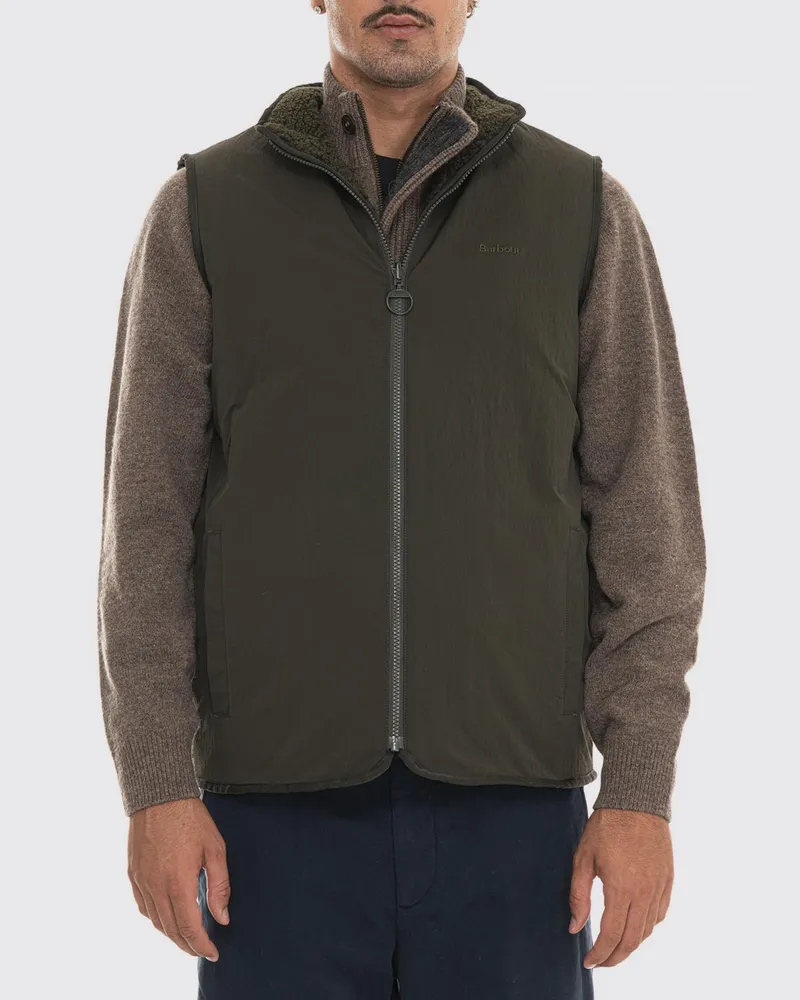 Barbour Gepolsterte Funktions-Fleeceweste mit Stehkragen und Logo-Stickerei Grün