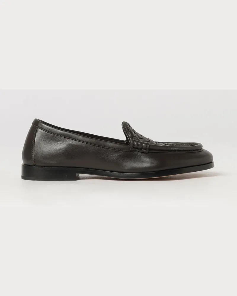 Bottega Veneta Silenzio Loafer aus Intrecciato-Leder von mit niedrigem Absatz Braun